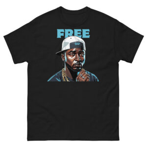 Free Buck Blue Print T-shirt